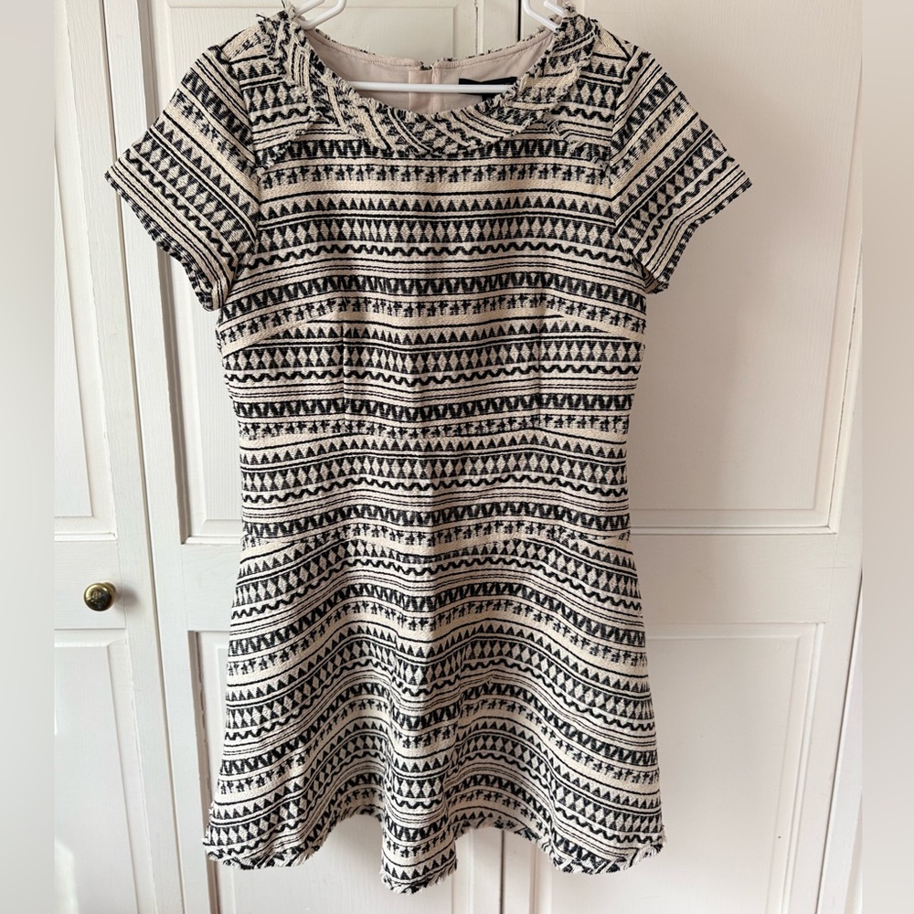 Banana Republic Black and White Patterned Mini Dress